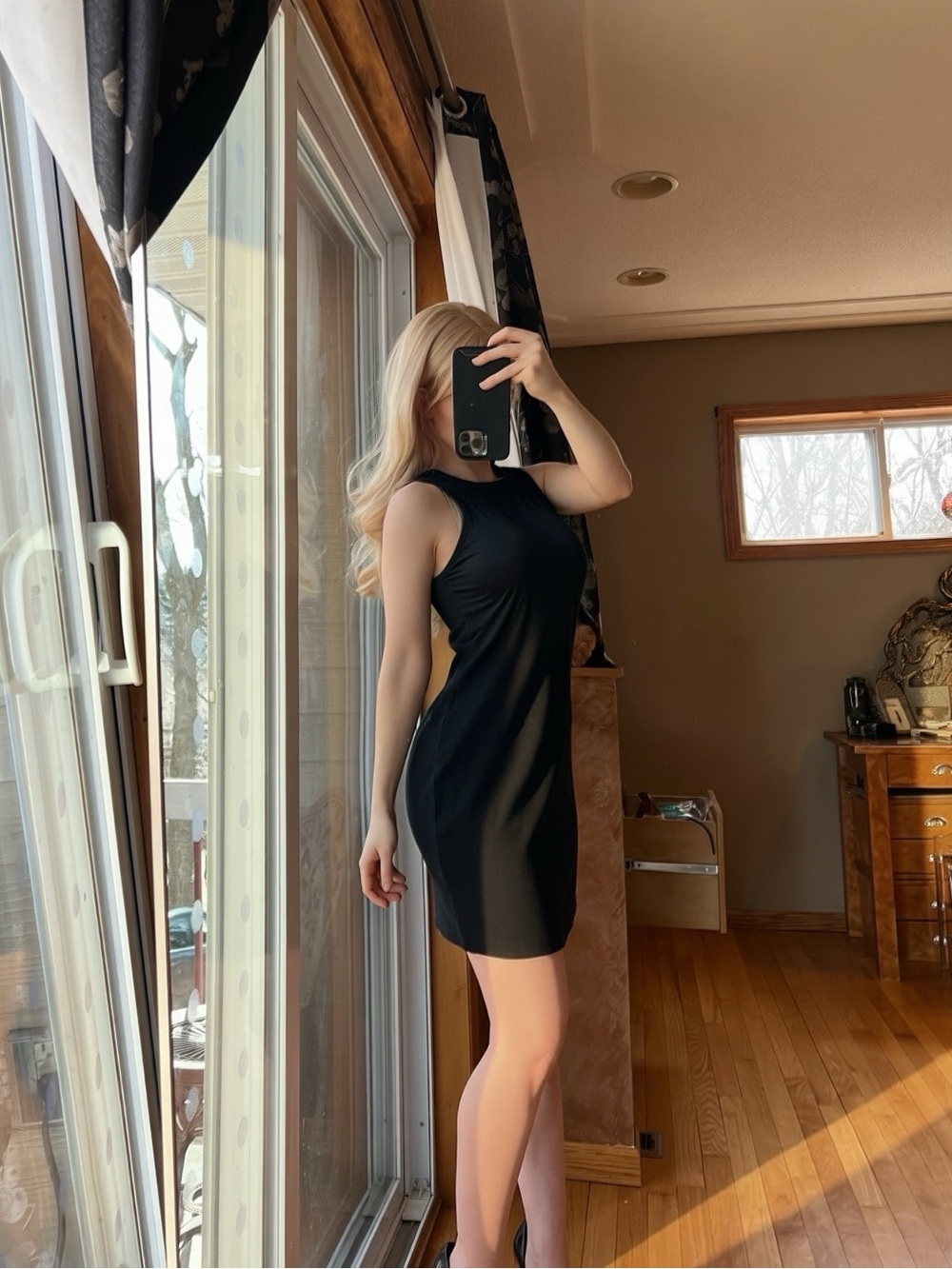 A New Day Mini Black Ribbed Dress